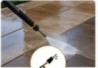 Power washing outdoor tile